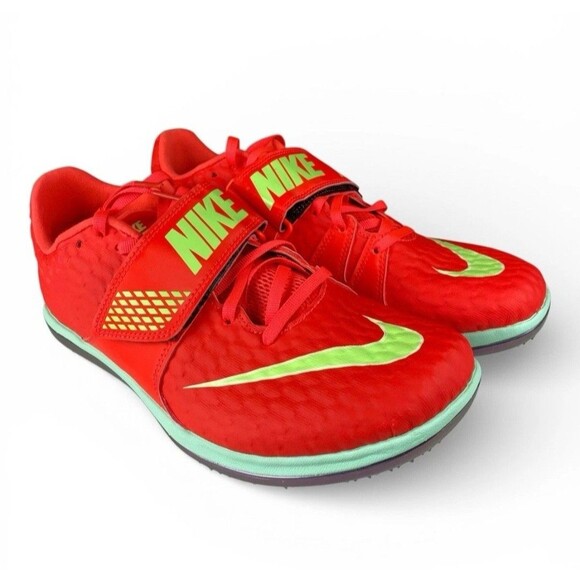 New Size 9.5 Nike High Jump Elite Bright Crimson Track Spikes Men\'s FZ9636-600